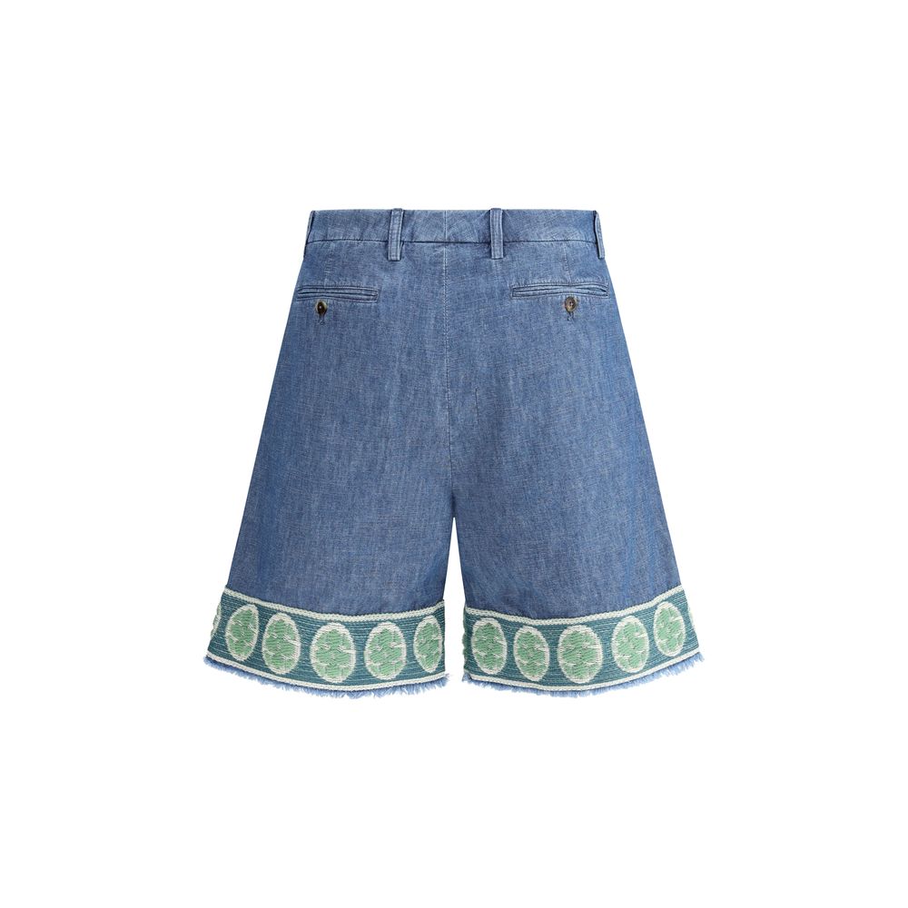 Valentino Blue Cotton Denim Shorts - Luxury Casual Chic Essential