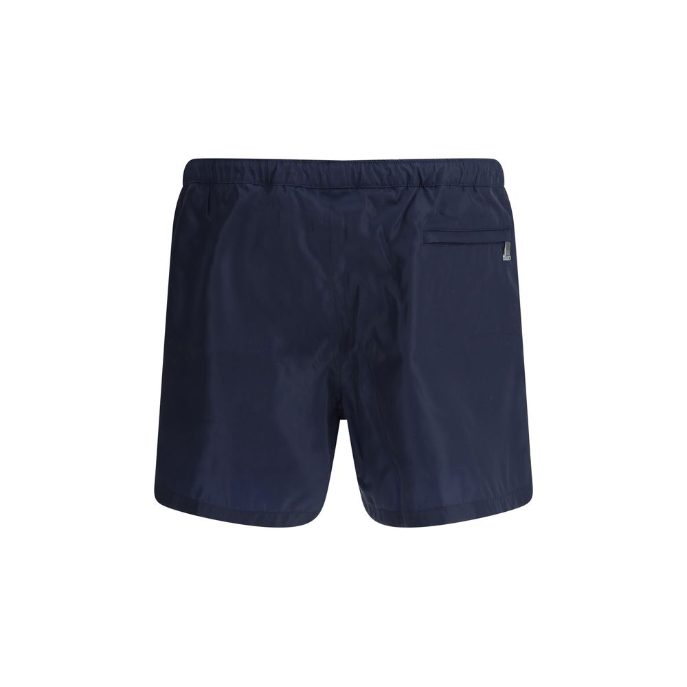 Valentino Navy Cotton Swimshorts for Elevated Summer Style