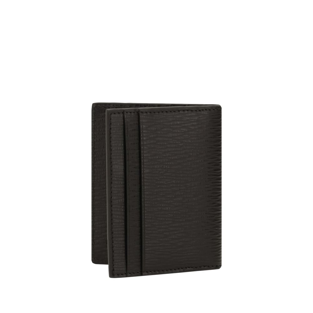 Ferragamo Black Luxurious Leather Gancini Wallet