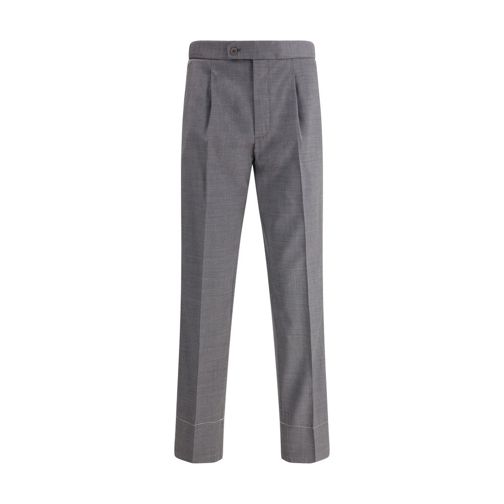 Brioni Navy Wool Trousers Crafted from Premium Wool Elegance