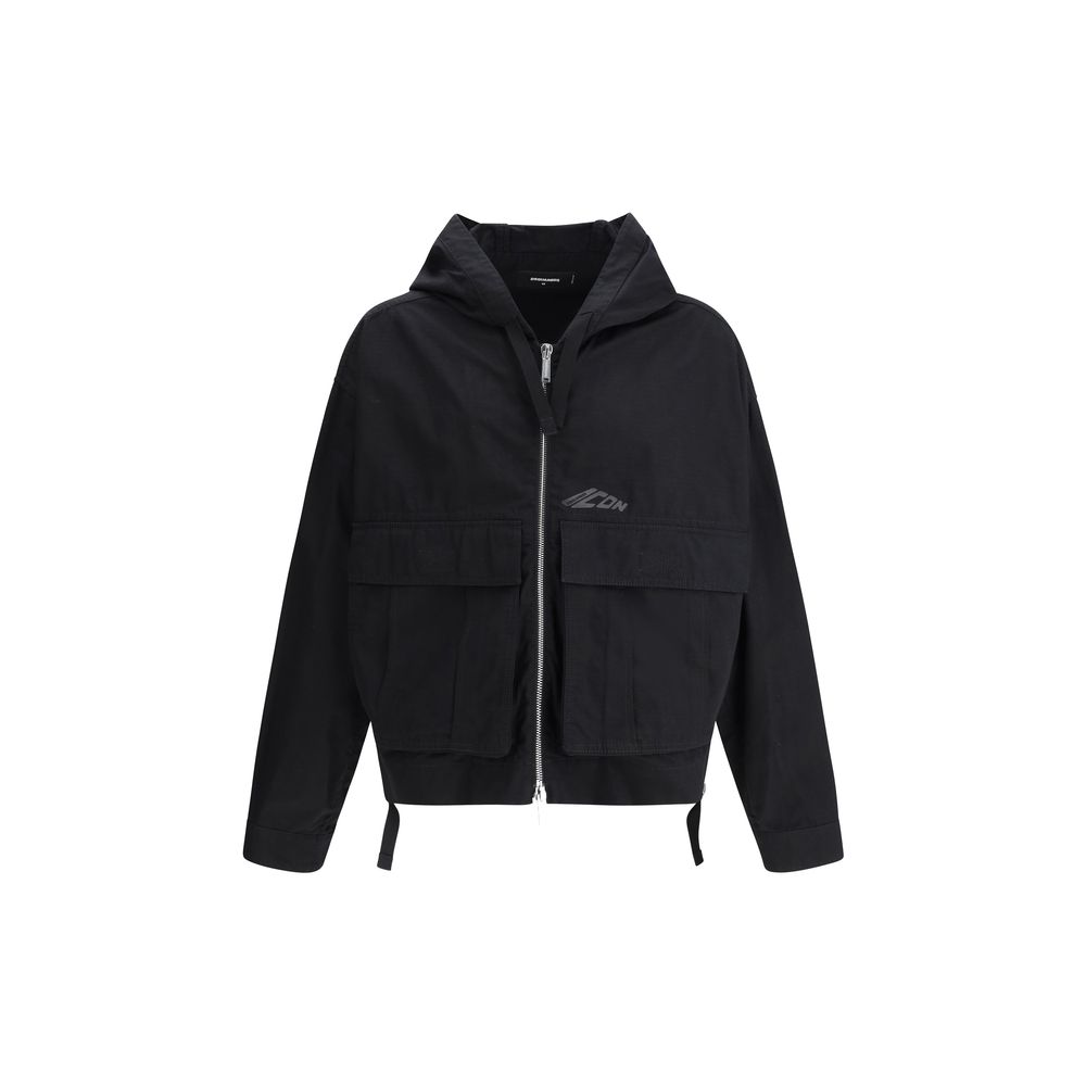 Dsquared² Black Ripstop Windbreaker Jacket for Elevated Style