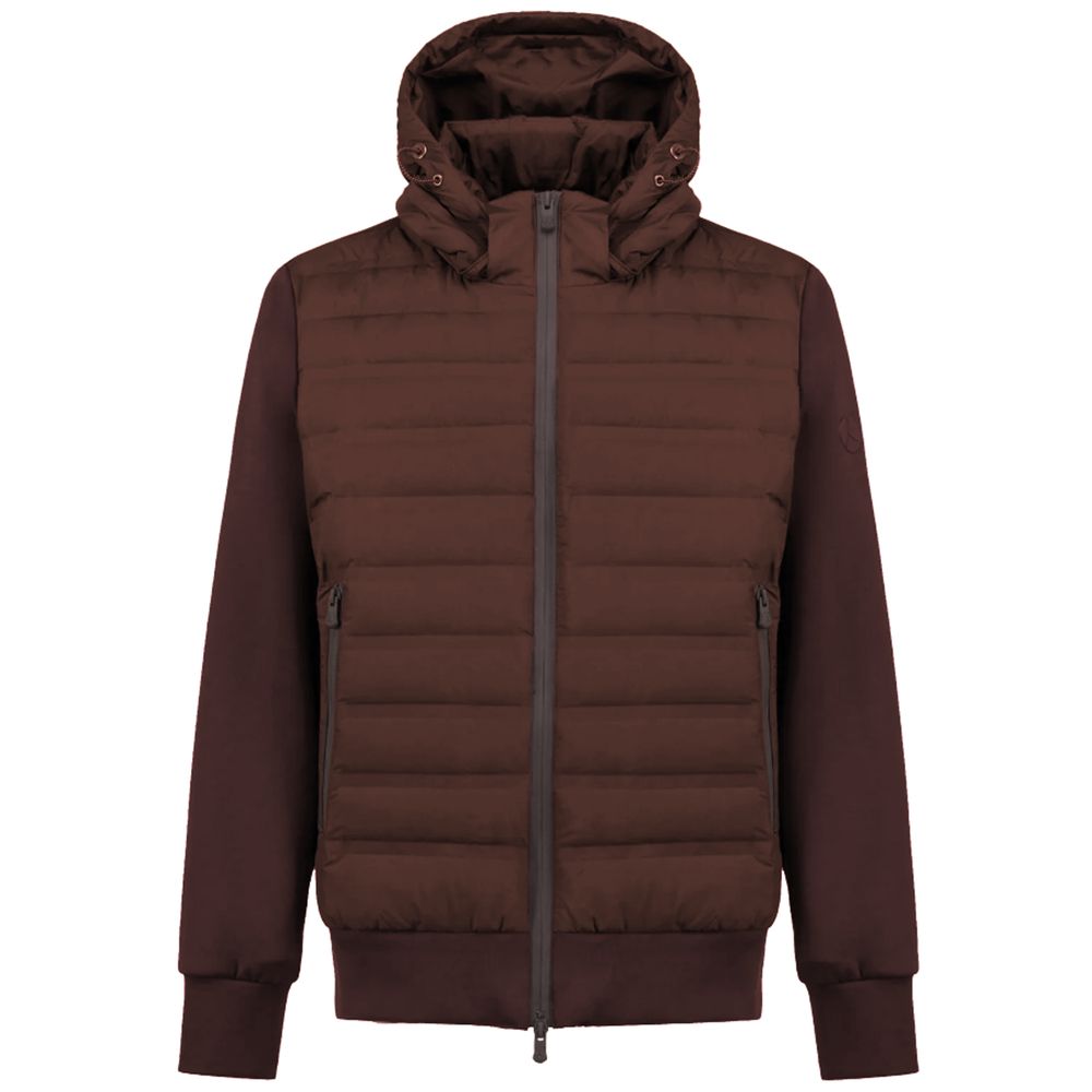 People Of Shibuya Brown Nylon Jacket with Exceptional Warmth