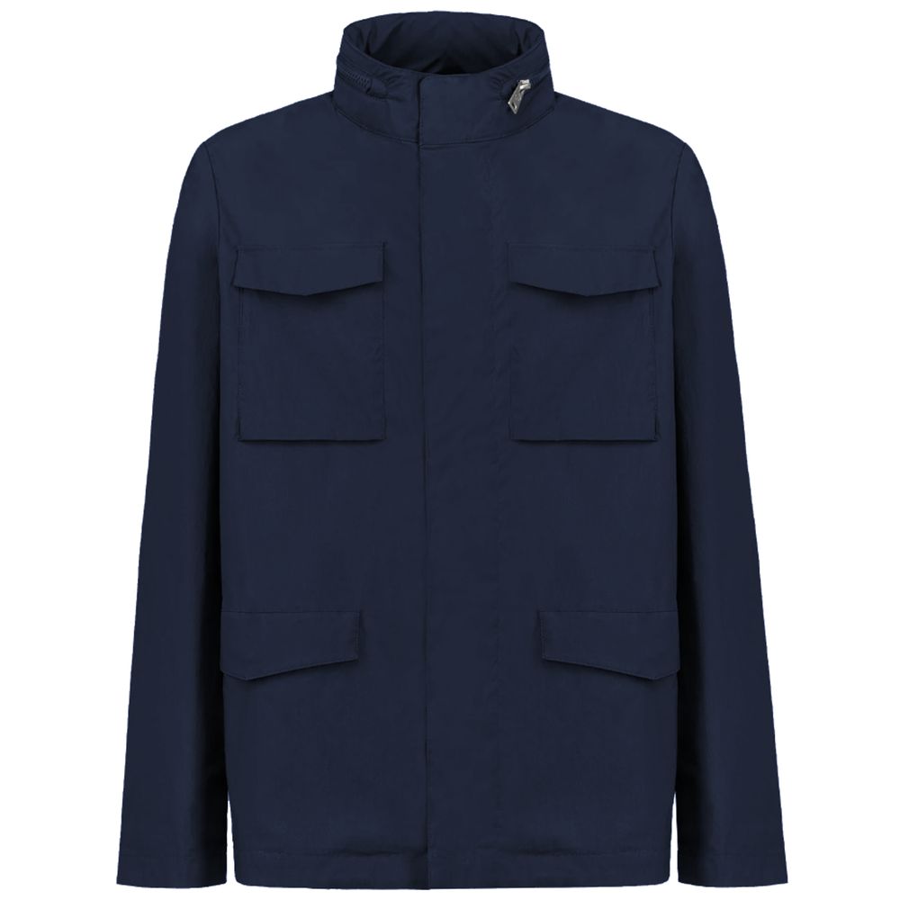 People Of Shibuya Blue Cotton Jacket for Elevated Style