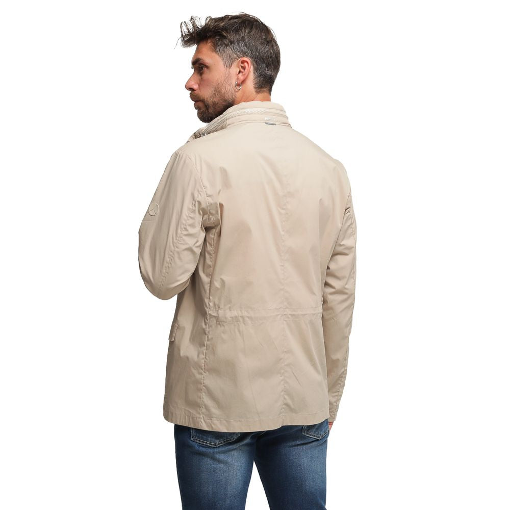 People Of Shibuya Beige Cotton Jacket for Effortless Elegance