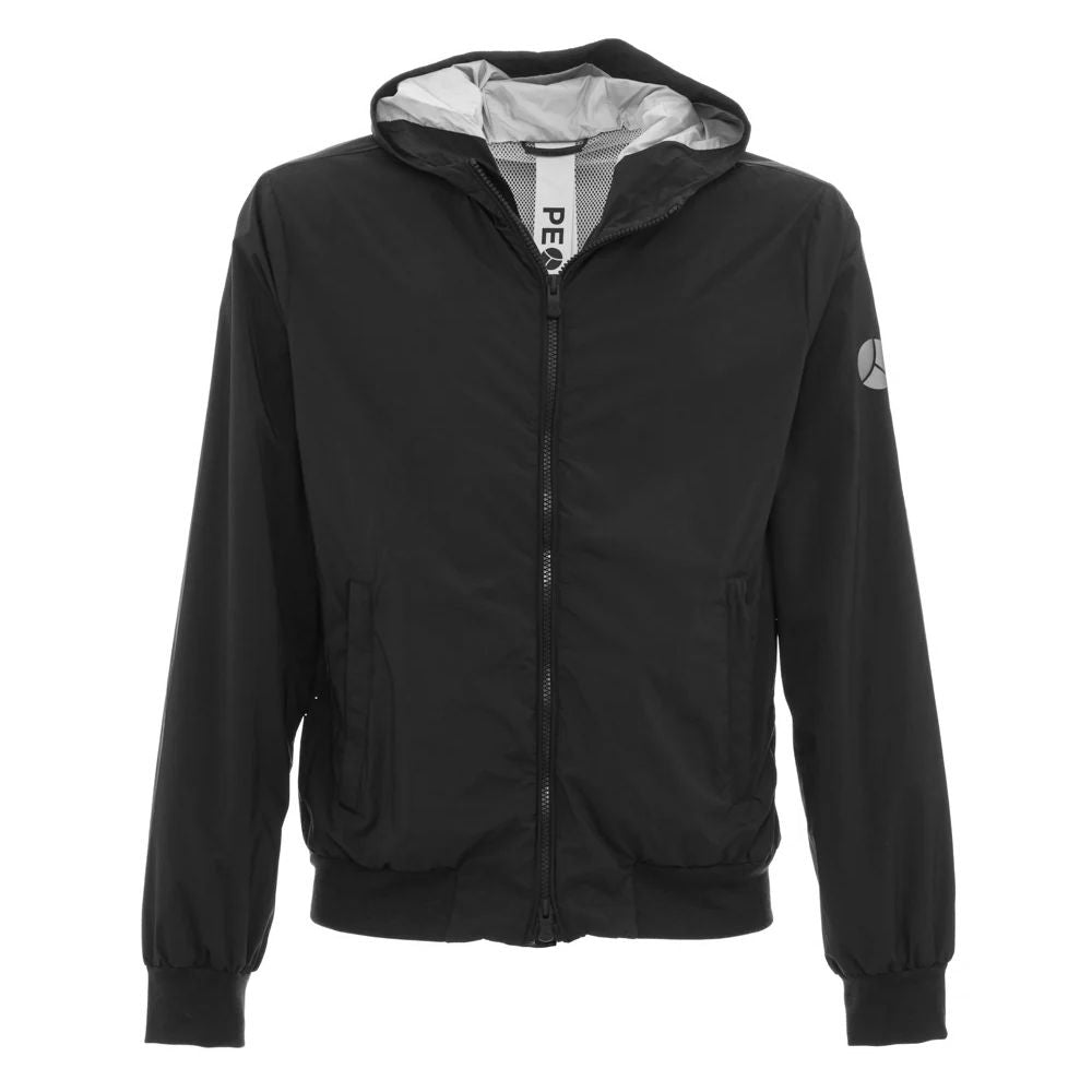 People Of Shibuya Black Nylon Jacket With Contemporary Elegance