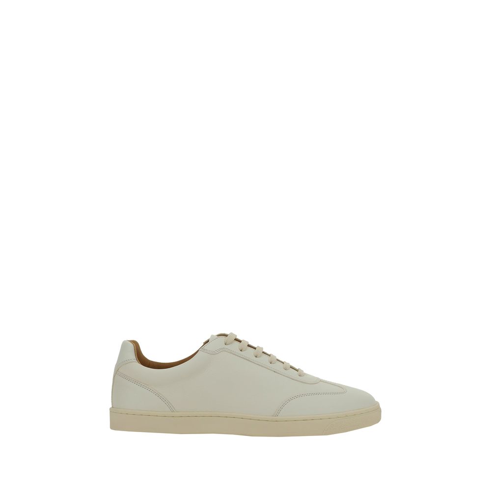 Brunello Cucinelli White Premium Leather Sneakers