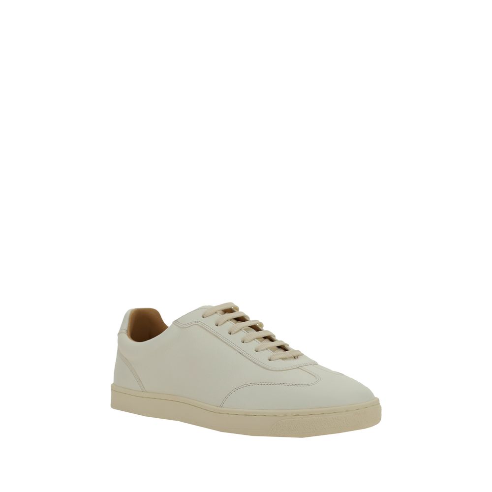 Brunello Cucinelli White Premium Leather Sneakers