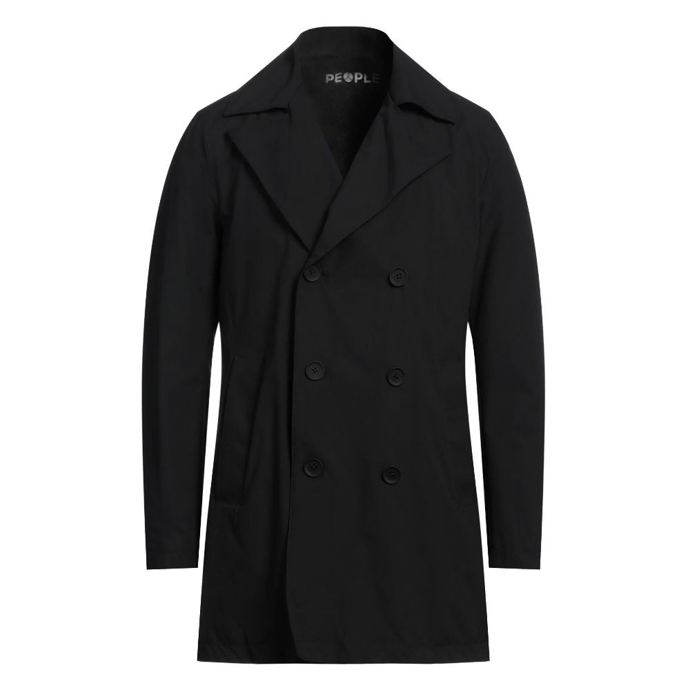 People Of Shibuya Black Recycled Fabric Trench Coat