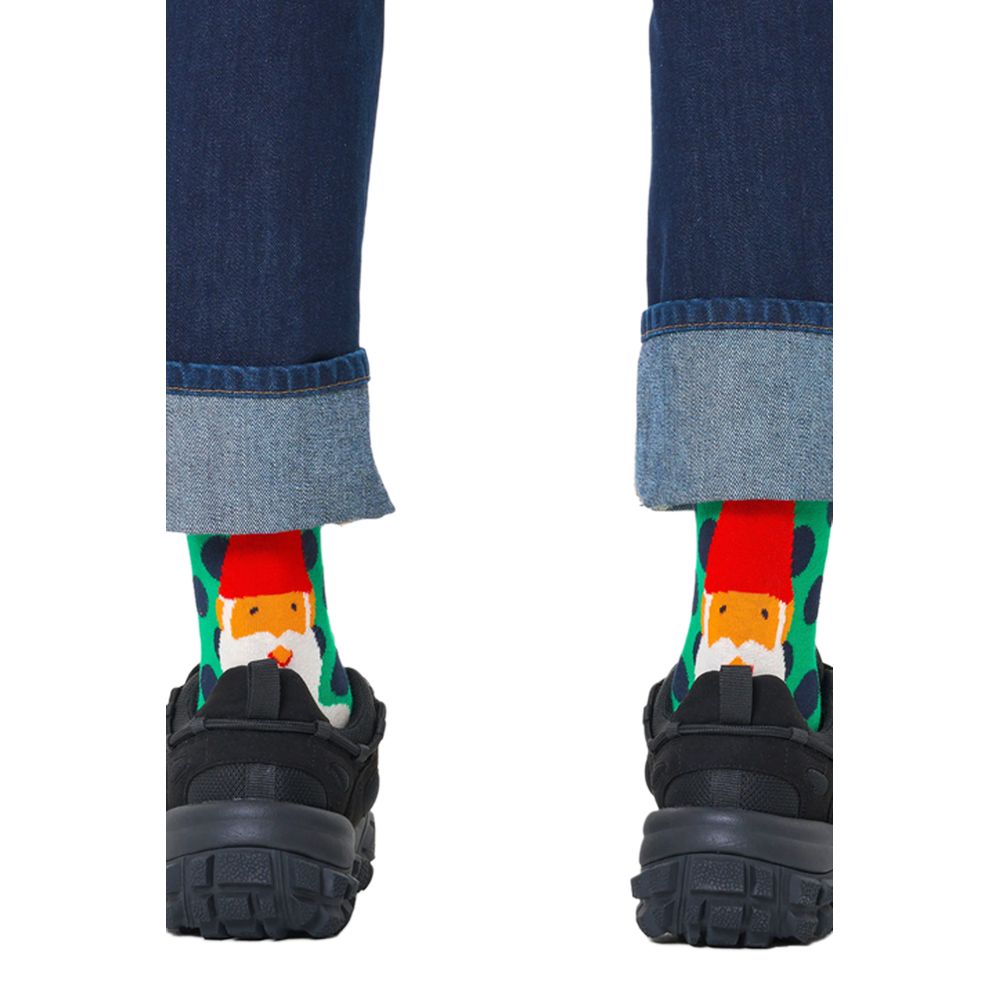 Happy Socks Green Cotton Sock - Vibrant Elegance Redefined