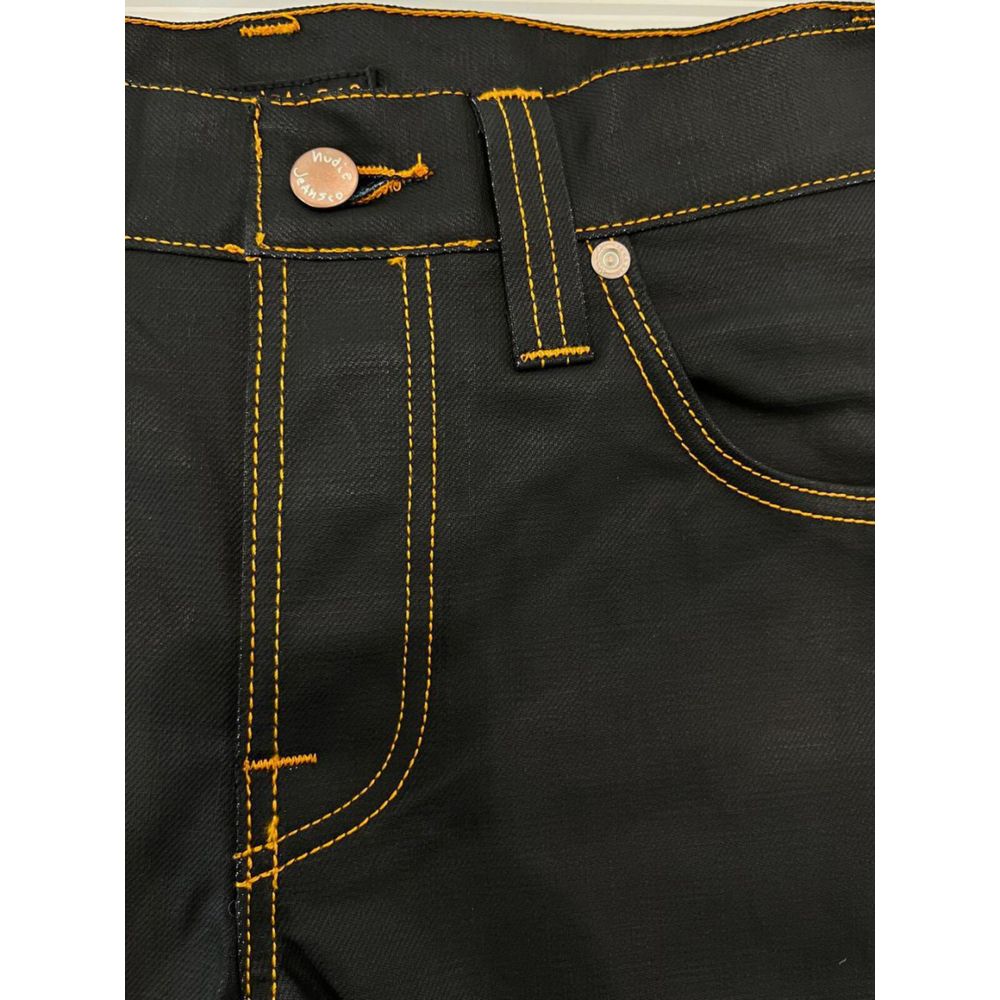 Nudie Jeans Black Cotton Jean for Elevated Style