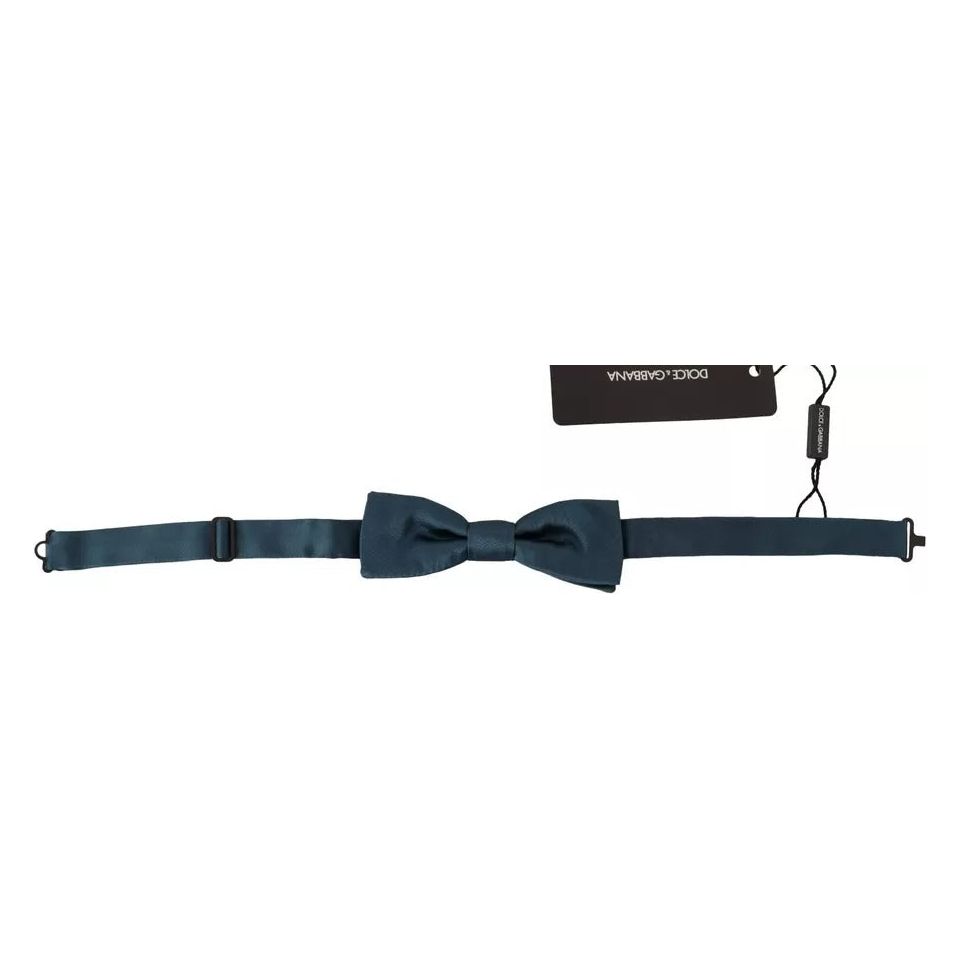 Dolce & Gabbana Blue 100% Silk Adjustable Neck Bow Tie