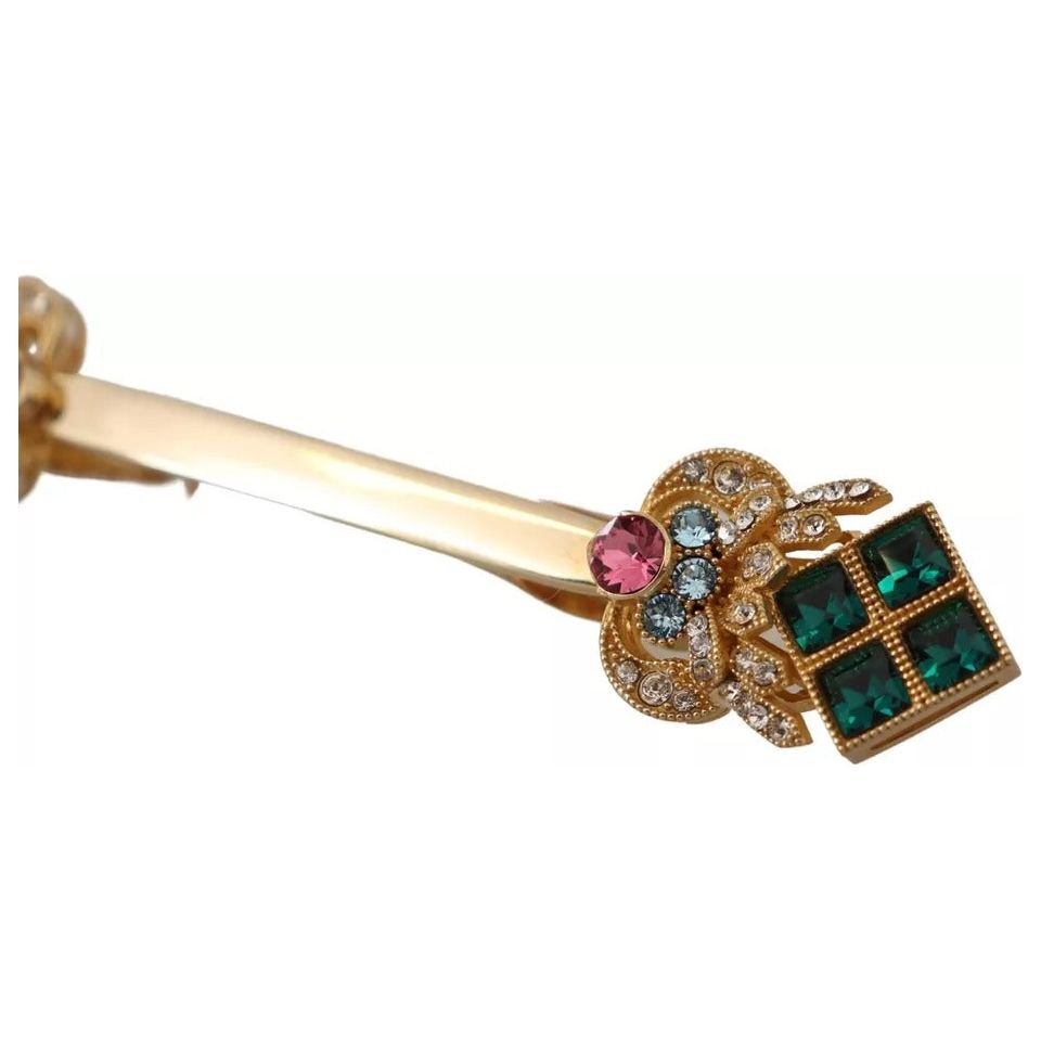 Dolce & Gabbana Gold Plated 925 Sterling Silver Crystal Brooch
