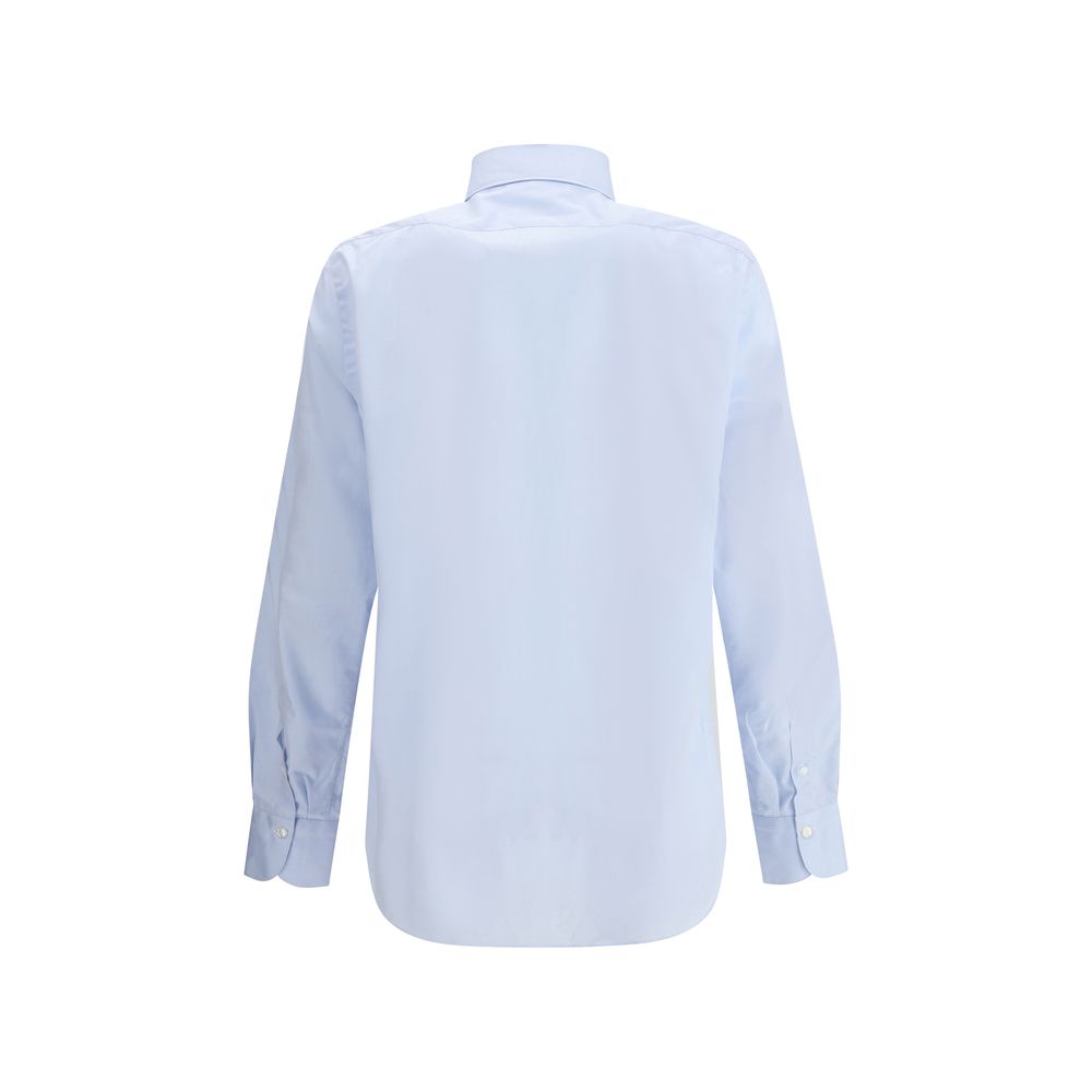 Finamore Blue Premium Cotton Shirt in Premium Cotton Elegance