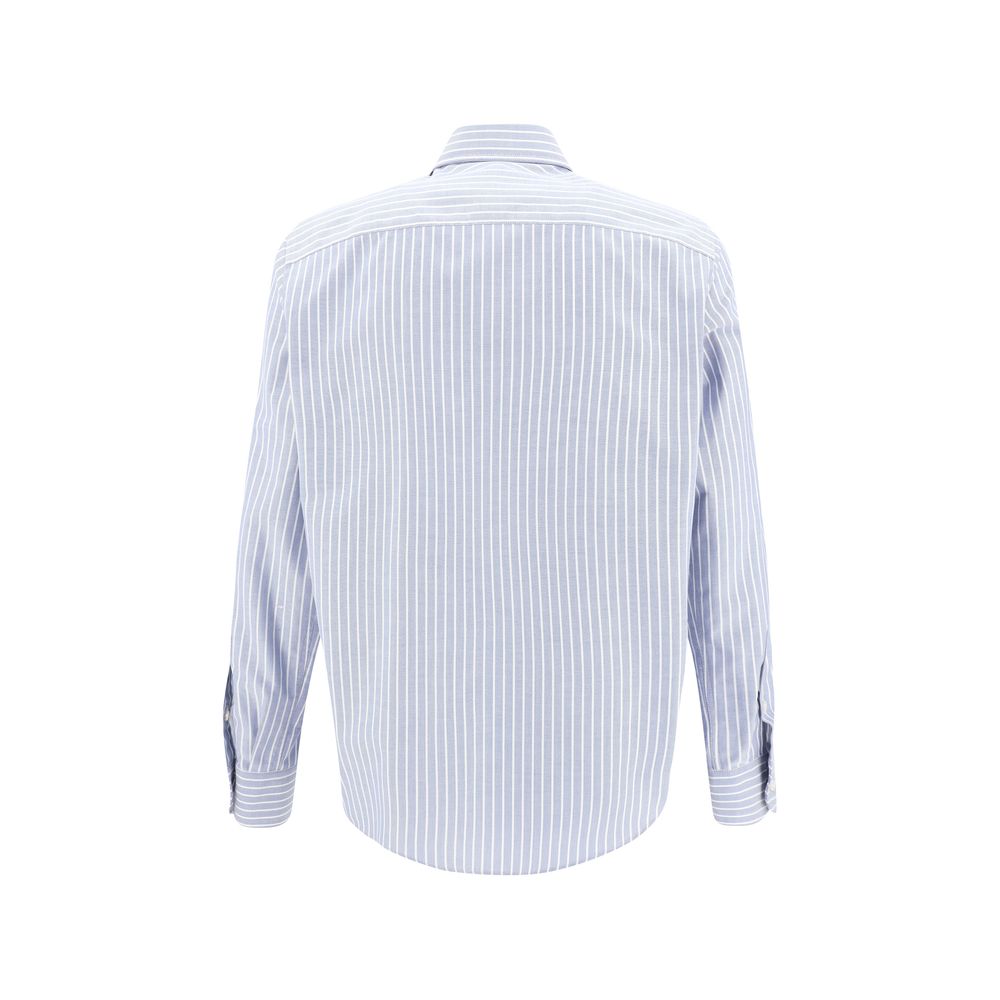 Valentino Blue Striped Cotton Shirt in Luxurious Cotton Elegance