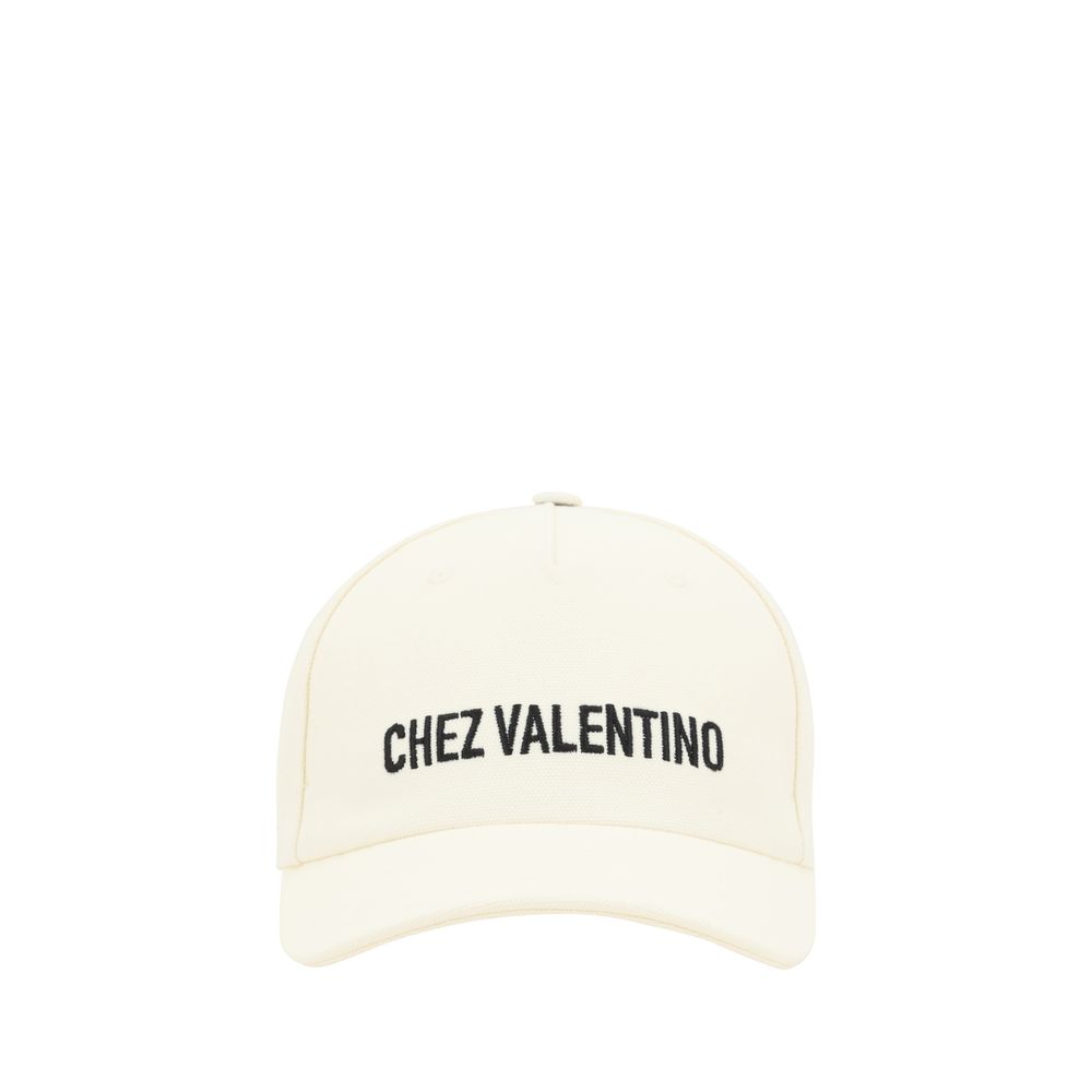 Valentino Garavani Black Cotton Baseball Hat Elegance