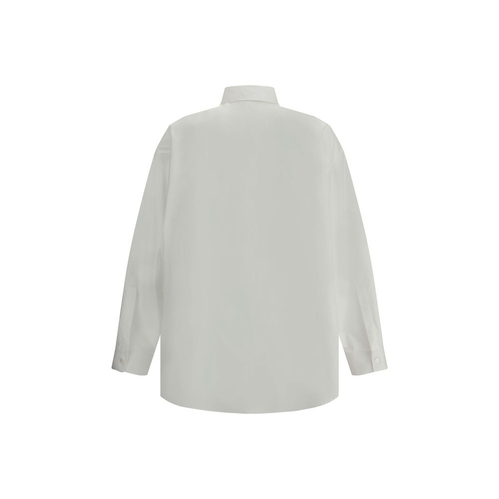 Balenciaga White Cotton Minimal Shirt for Effortless Sophistication