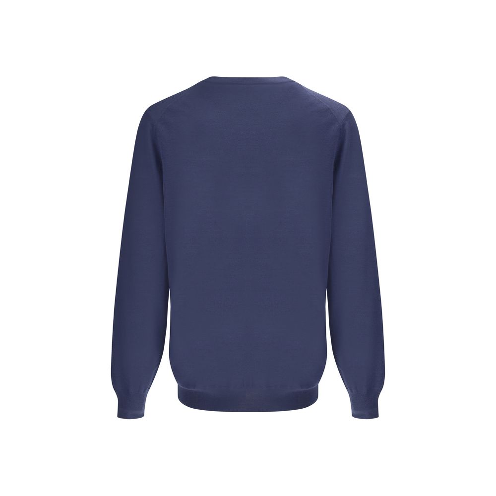 Brunello Cucinelli Grey Luxurious Fleece Wool Sweater