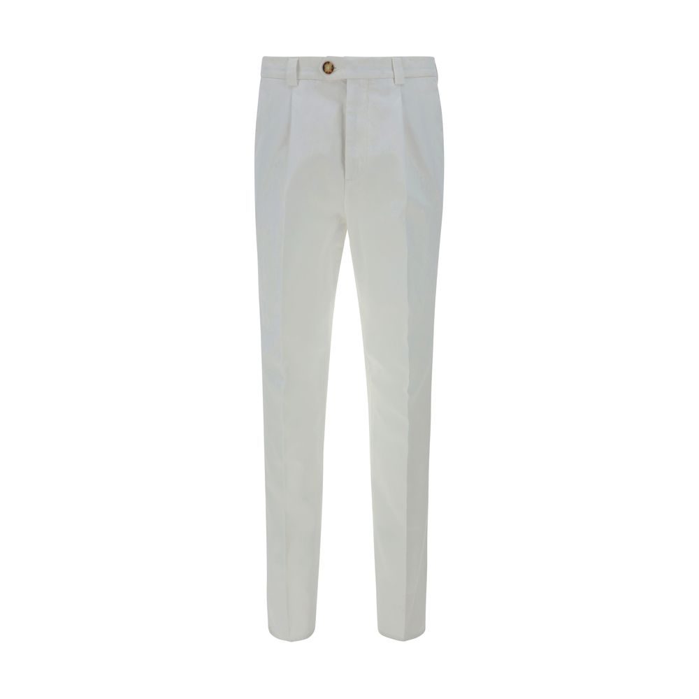 Brunello Cucinelli Beige Cotton Pants for Effortless Sophistication