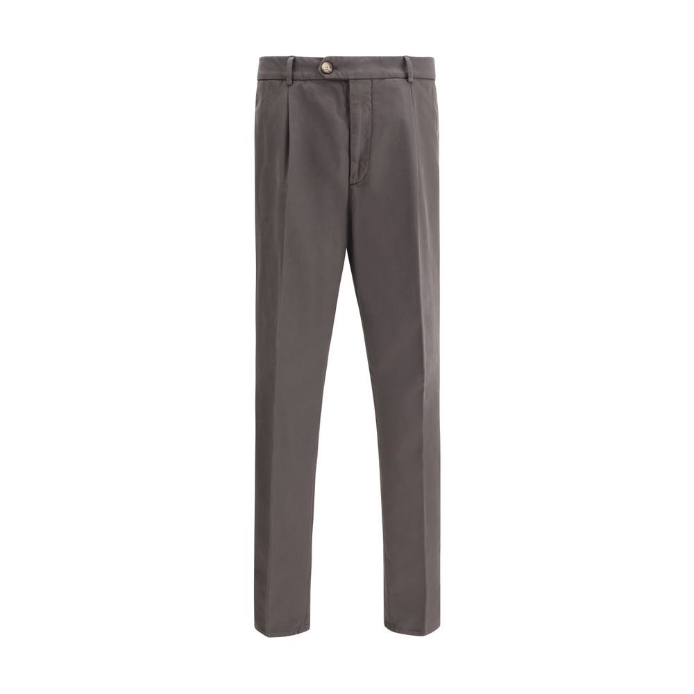Brunello Cucinelli Beige Cotton Trousers in Luxurious Cotton Elegance