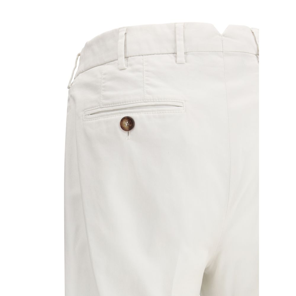 Brunello Cucinelli Beige Cotton Pants for Effortless Sophistication