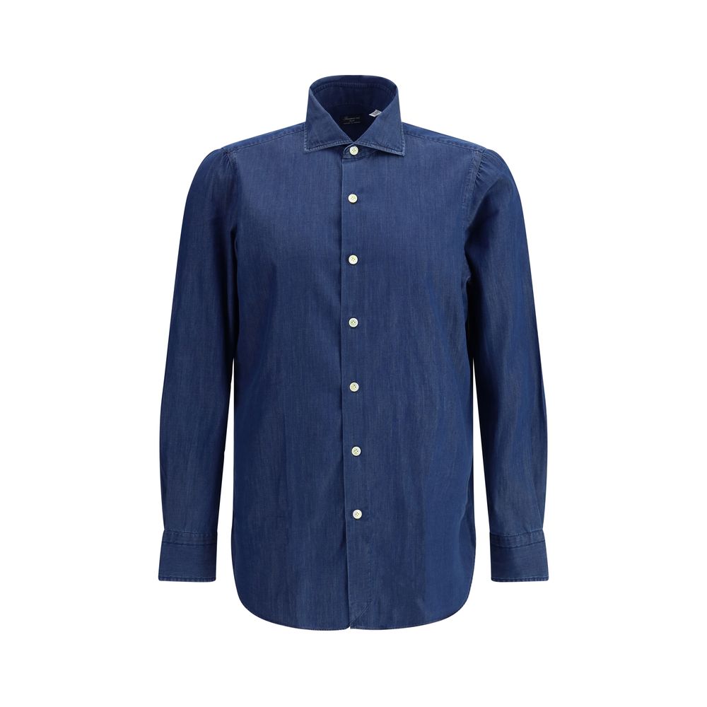 Finamore White Cotton Zante Shirt - Timeless Luxury and Elegance