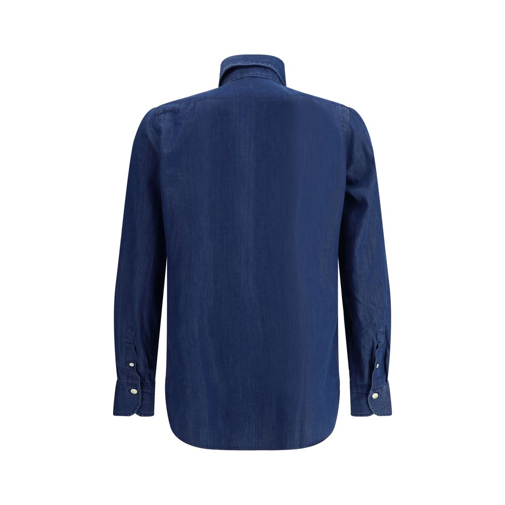 Finamore White Cotton Zante Shirt - Timeless Luxury and Elegance