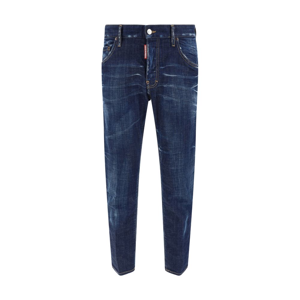 Dsquared² Blue Cotton Skater Jeans for Effortless Urban Elegance