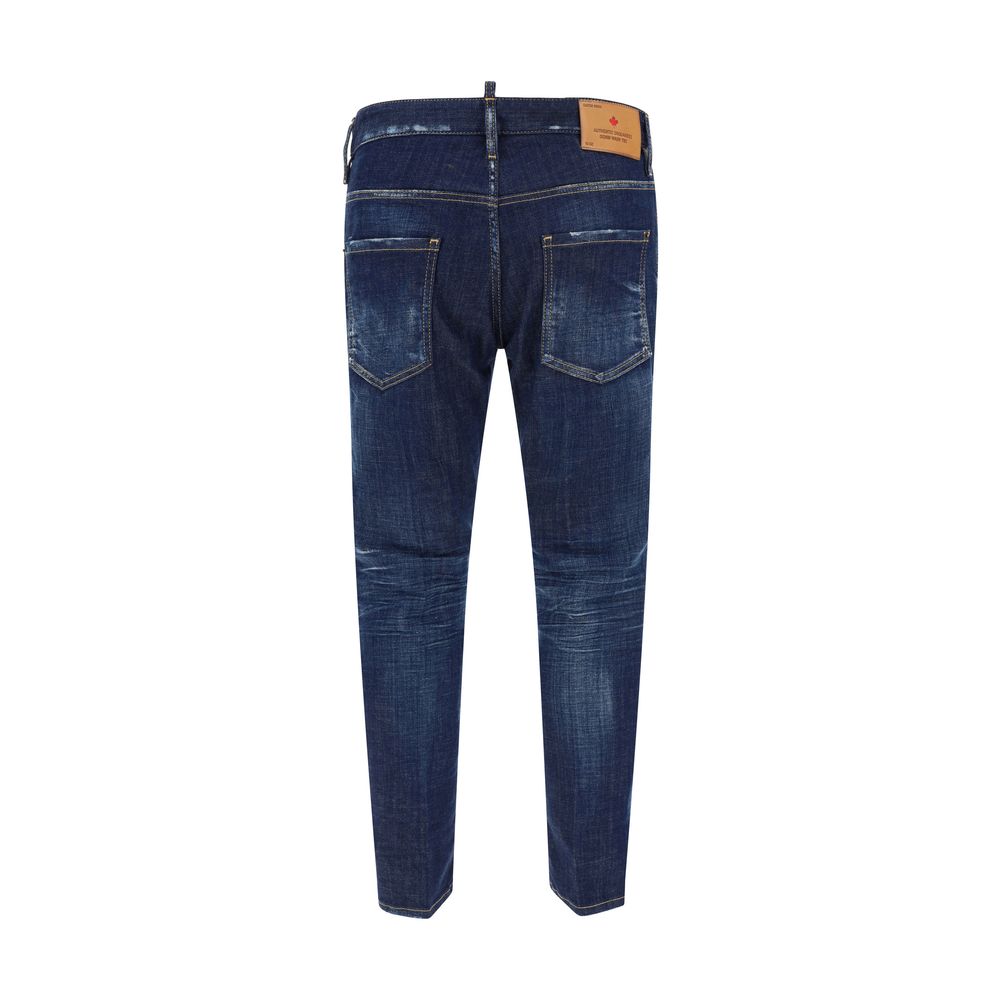Dsquared² Blue Cotton Skater Jeans for Effortless Urban Elegance