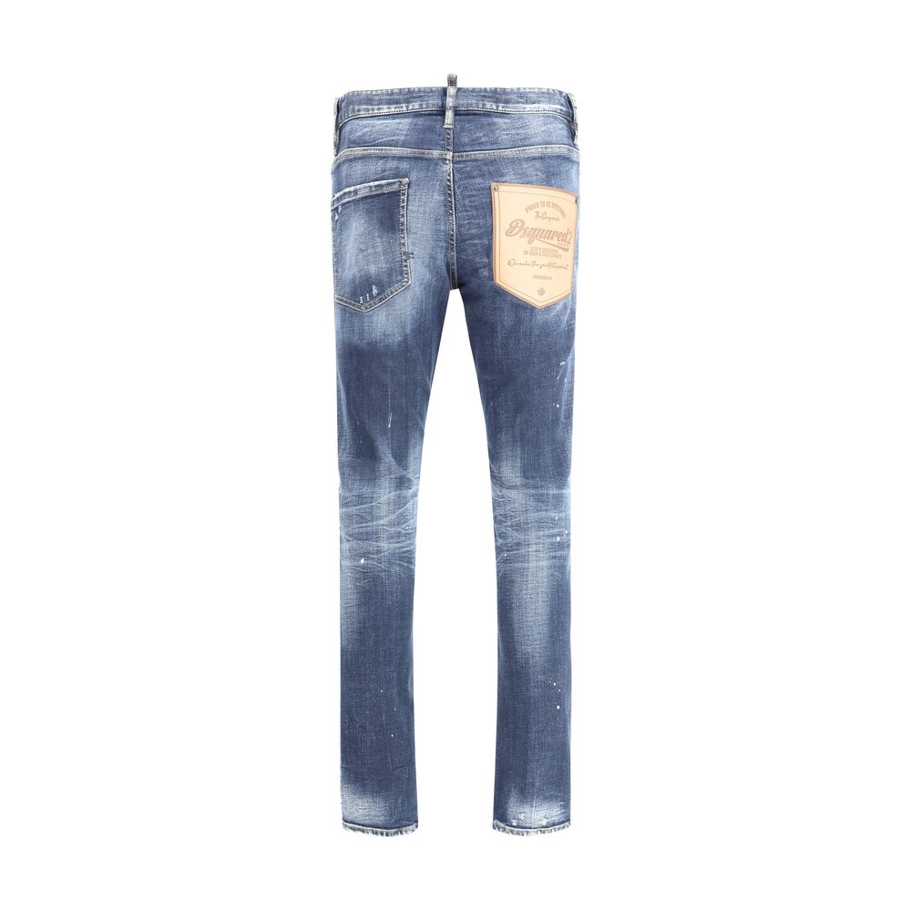 Dsquared² Blue Denim Cool Guy Jeans With Iconic Worn Effect Design