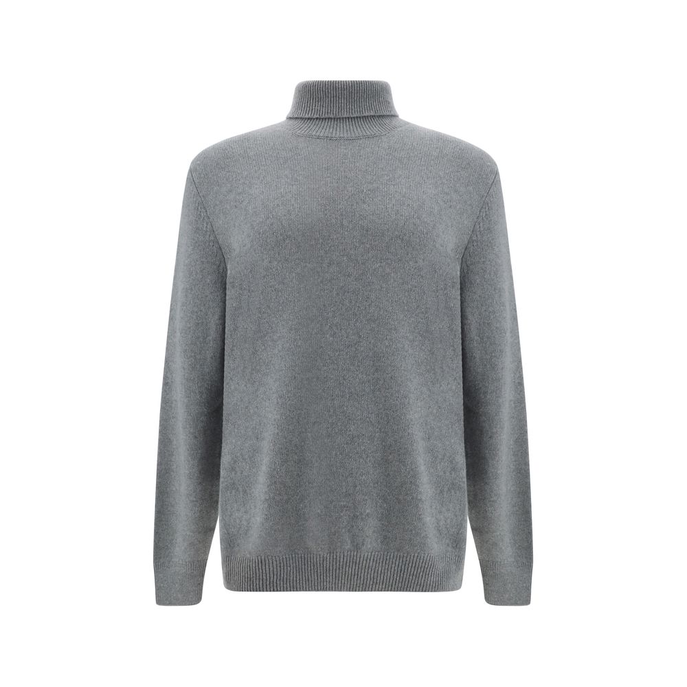 Aragona Grey Cashmere Turtleneck Sweater in Timeless Elegance
