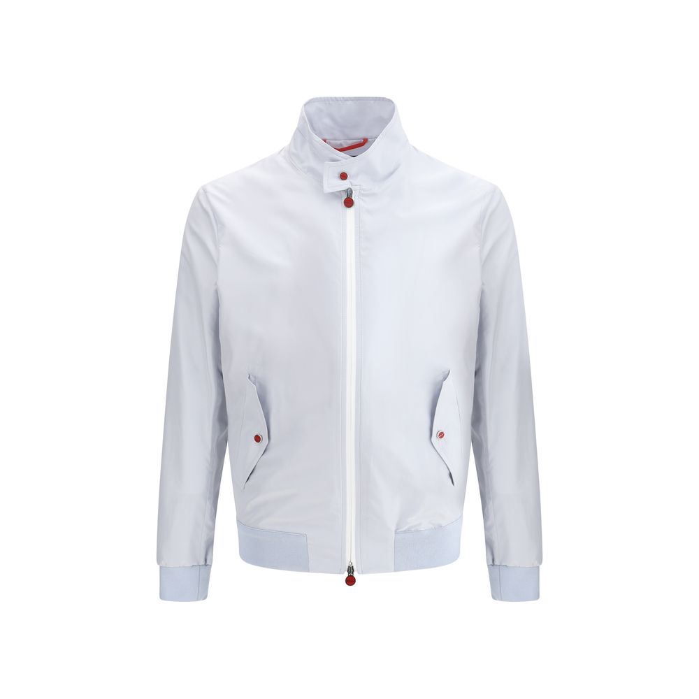 Kiton Navy Waterproof Fabric Jacket for Elevated Outdoor Elegance