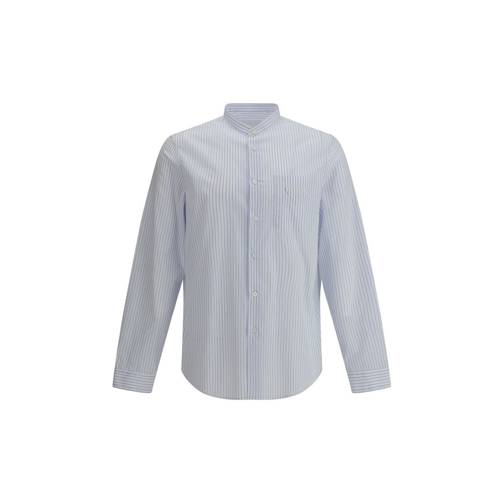 Prada Blue Cotton Striped Shirt: Timeless Elegance for Modern Wardrobes