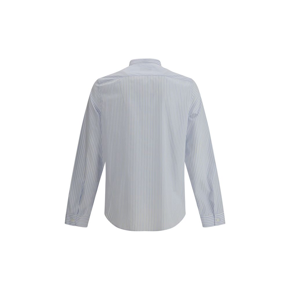 Prada Blue Cotton Striped Shirt: Timeless Elegance for Modern Wardrobes