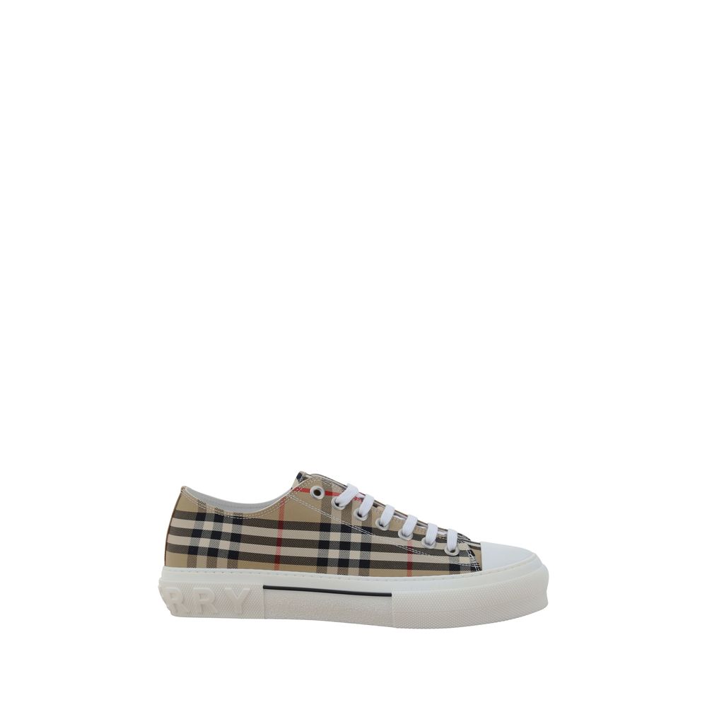 Burberry Beige Cotton TNR Jacke Sneakers - Iconic British Elegance