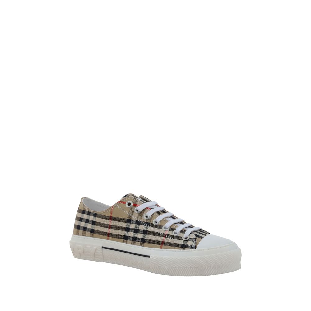 Burberry Beige Cotton TNR Jacke Sneakers - Iconic British Elegance