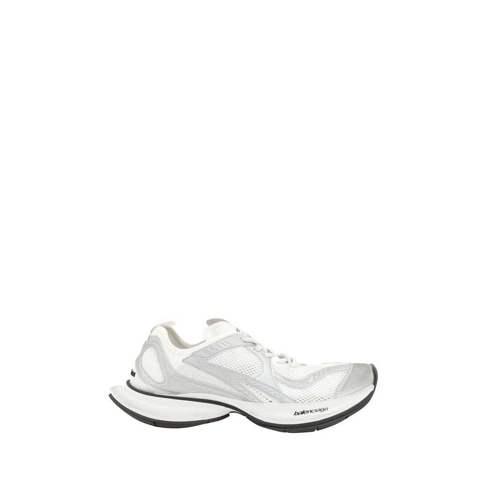 Balenciaga White Leather Circuit Sneakers in Luxe Design