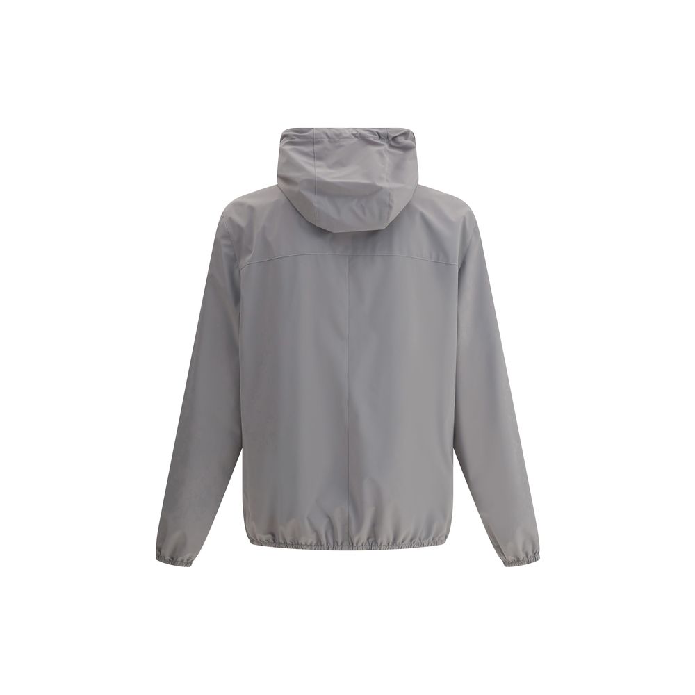 Brunello Cucinelli Grey Cotton Waterproof Jacket with Hood