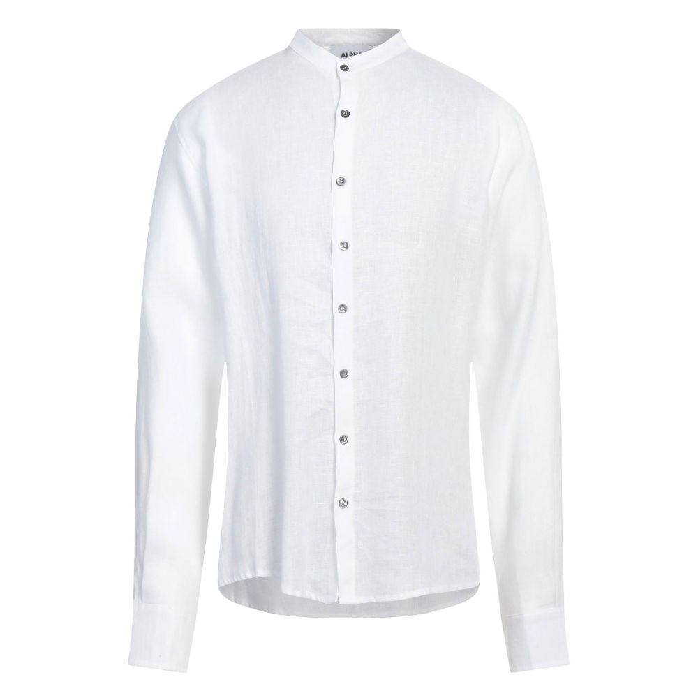 Alpha Studio White Linen Shirt - Timeless Elegance Redefined