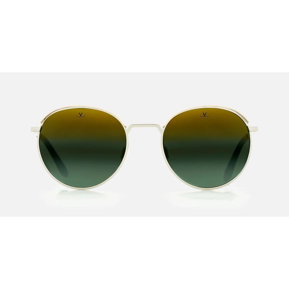 Vuarnet Gray Stainless Steel Sunglasses with Green Lenses
