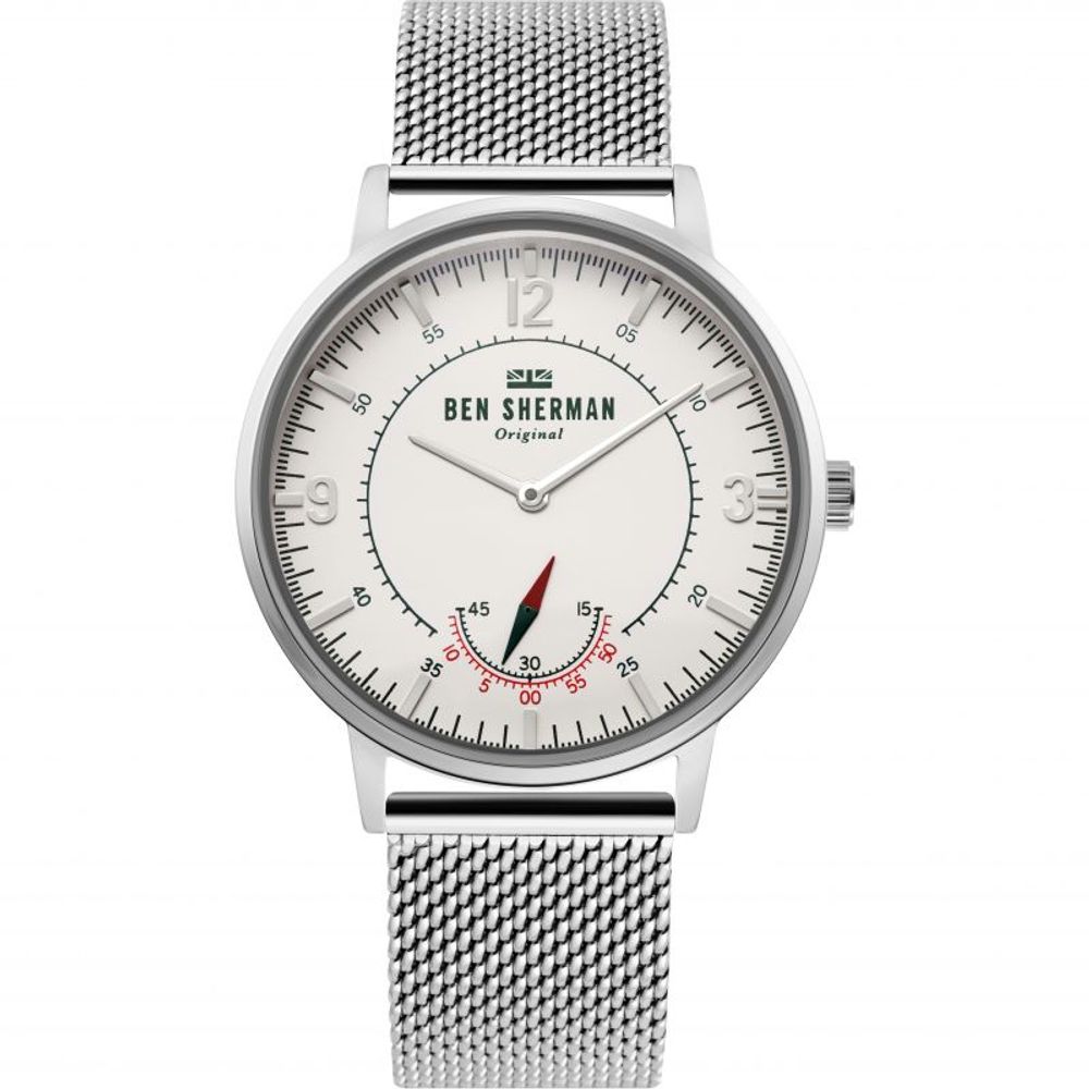 Ben Sherman Silver Steel Watch with Milanese Mesh Bracelet
