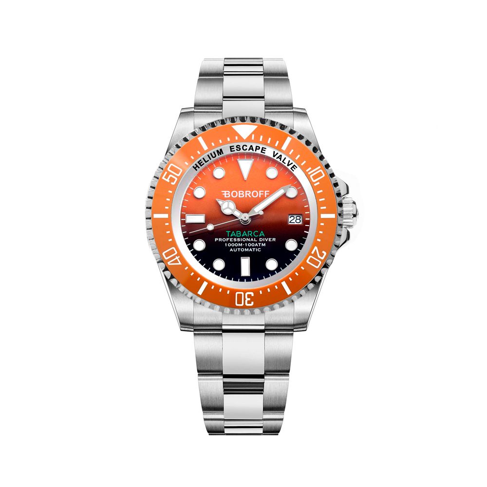 Bobroff Silver Stainless Steel Watch with Distinctive Dial