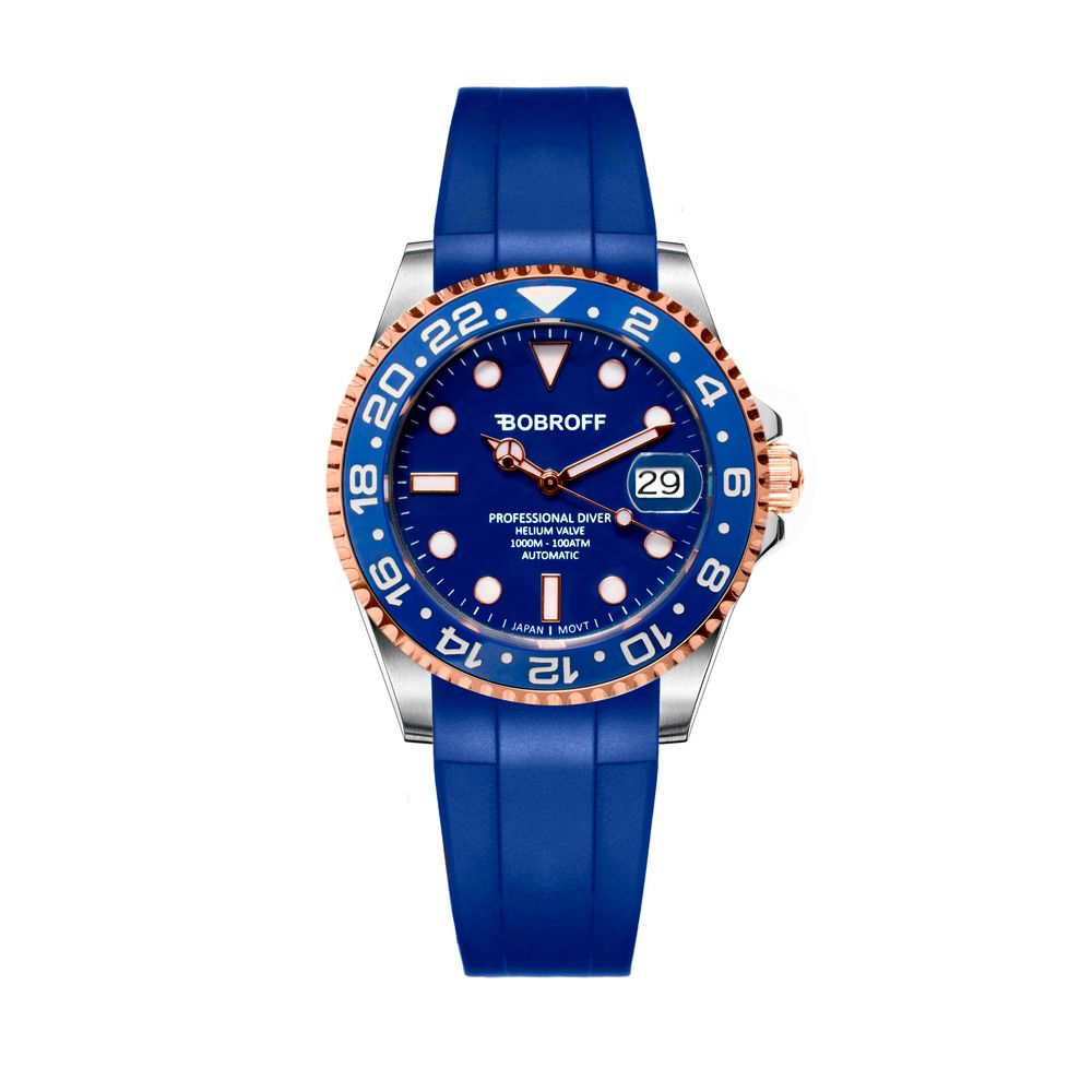 Bobroff Black Rubber Watch - Timeless Elegance Redefined