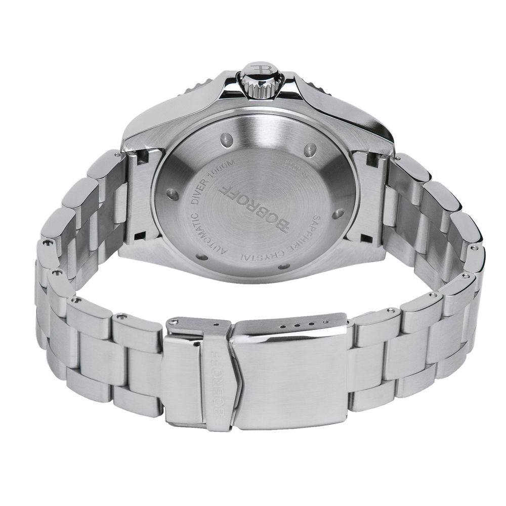 Bobroff Silver Stainless Steel Watch with Green Dial
