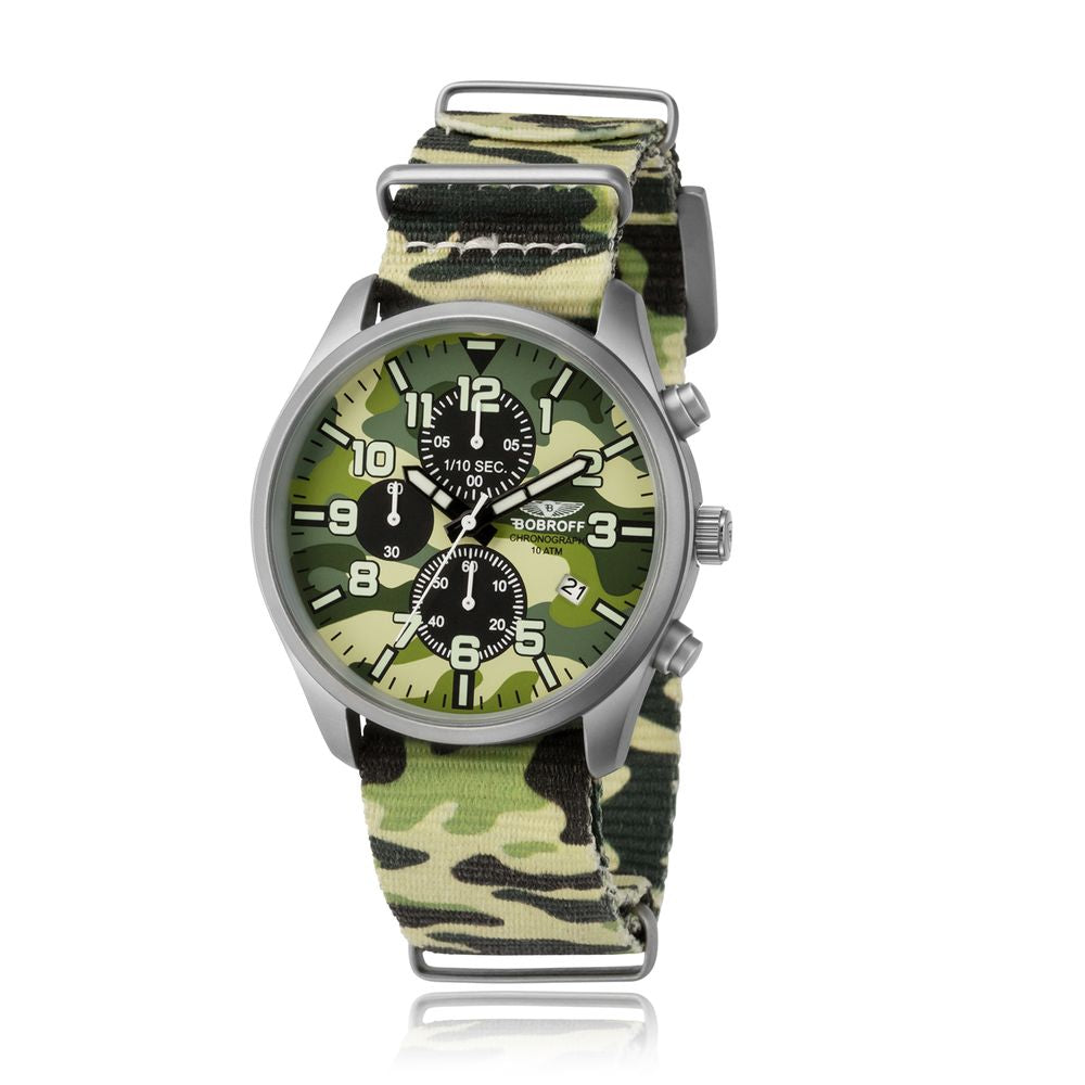 Bobroff Army Green Nylon Watch - Sophisticated Rugged Elegance