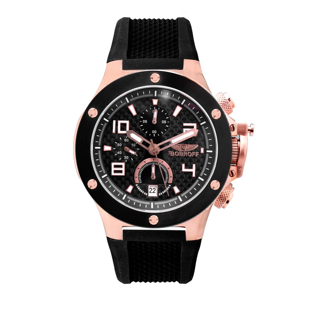 Bobroff Black Rubber Watch - Sophisticated Timepiece