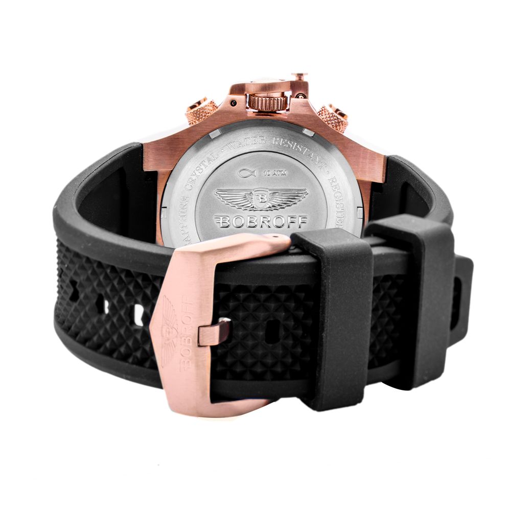 Bobroff Black Rubber Watch - Sophisticated Timepiece