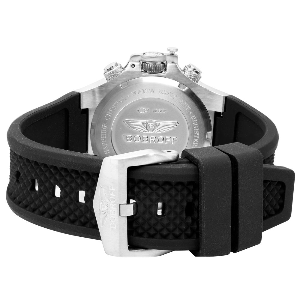 Bobroff Black Rubber Watch - Sophisticated Timepiece Elegance
