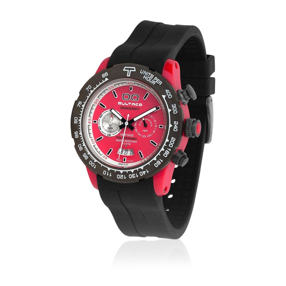 Bultaco Black Rubber Watch - Sophisticated Sporty Elegance