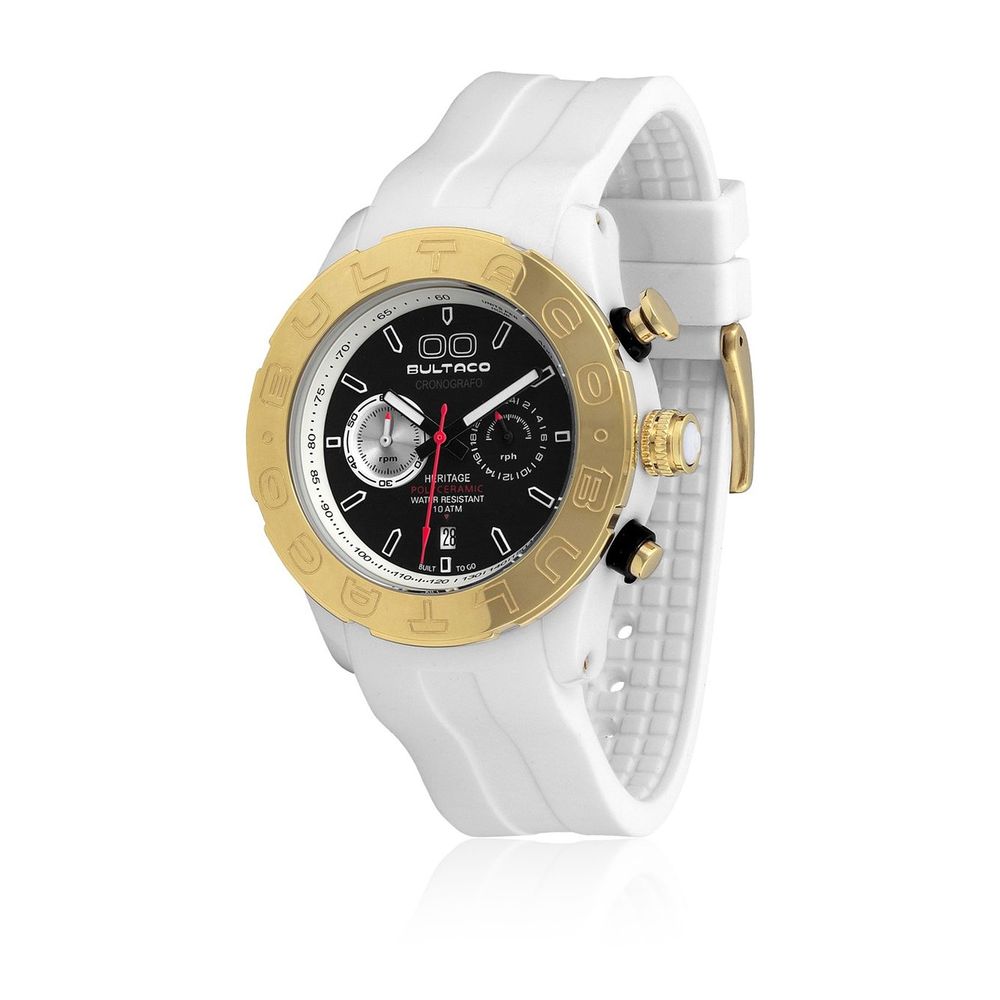 Bultaco White Rubber Watch - Sophisticated Luxury Timepiece