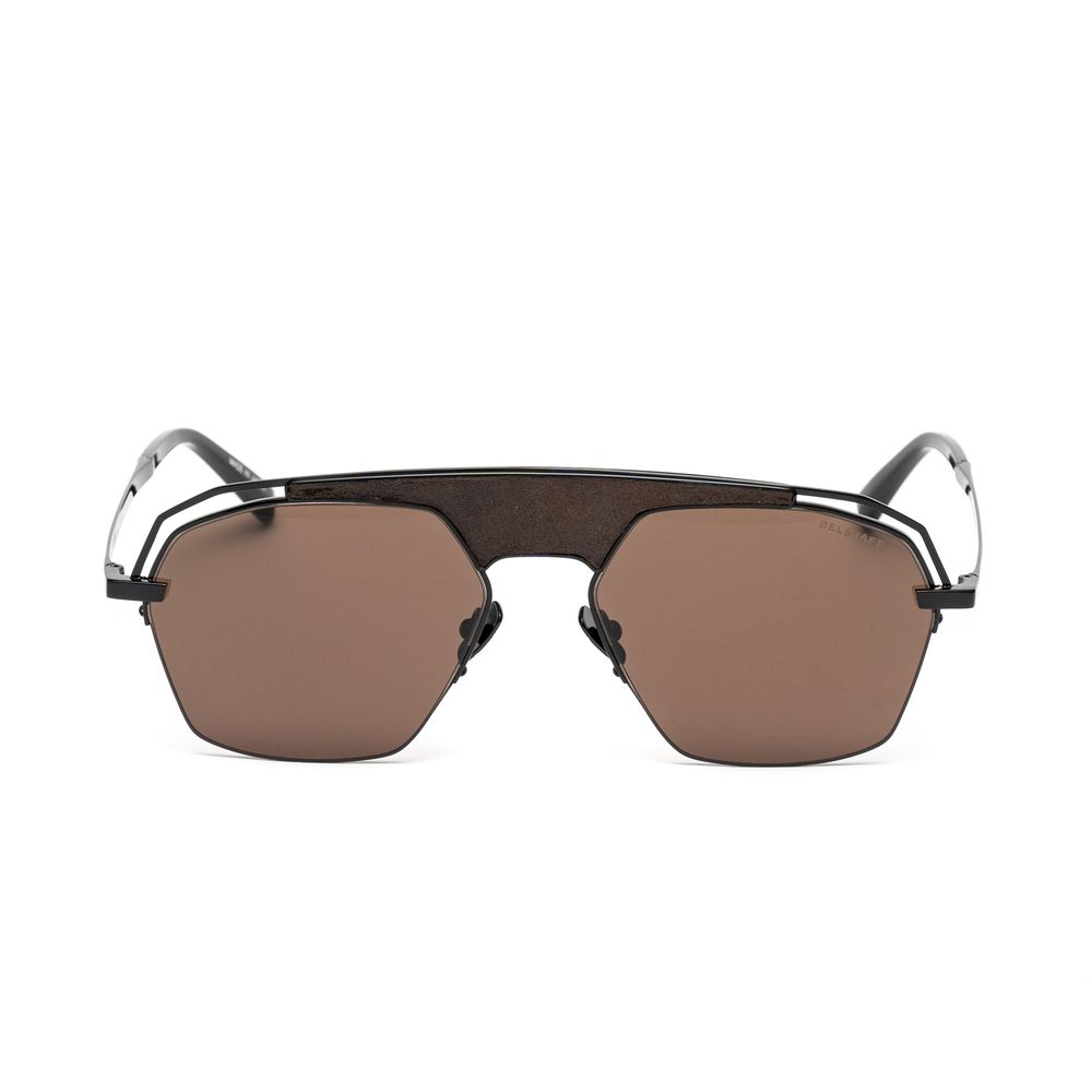 Belstaff Brown Titanium Sunglasses for Timeless Elegance